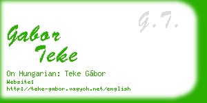 gabor teke business card